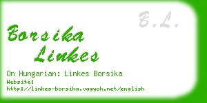 borsika linkes business card